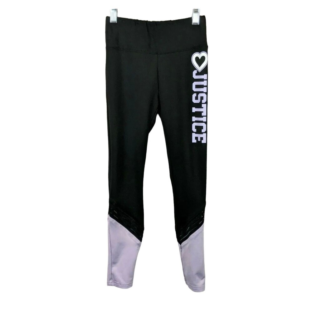 Justice Active Legging  Girls Size 10  Athleisure Athletic Yoga  Black Purple